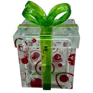 Christmas Gift Box Hard Plastic with Magnetized Lid 6"x4" READ